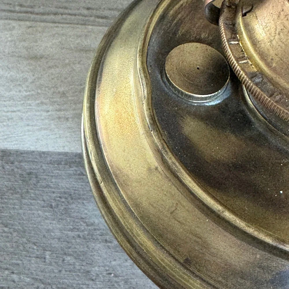 Vintage Adams & Westlake‎ Company Brass Kerosene Oil Lamp Chicago Decor
